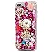 Mavis's Diary iPhone 7 Plus Case (5.5 inch) 3D Handmade Bling Crystal Diamond Shiny Sparkling Rhinestones Full Edge Protective Clear Hard PC Cover (Red)
