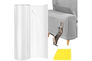 Cat Scratch Protector 11.8" x 118" Self-Adhesive Single Side Furniture Protectors from Cats Scratch, Cat Couch Scratch Protec
