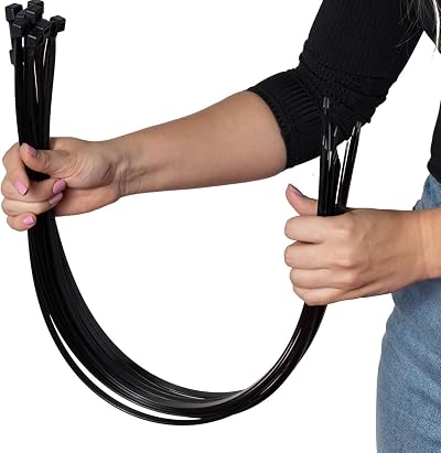 ERKO Cable Ties Black 540 x 7.6 mm Pack of 100 54 kg Tensile