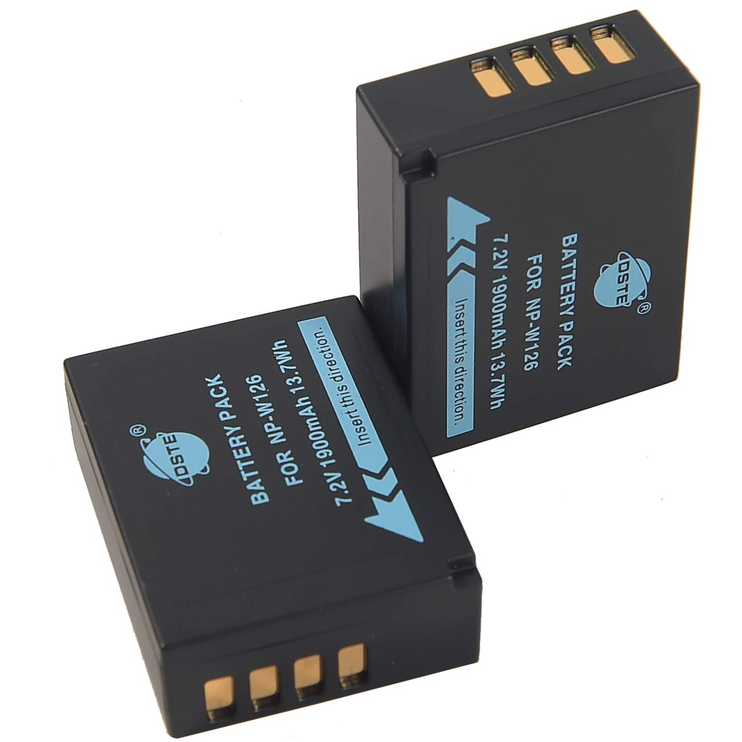 DSTE® 2x NP-W126 Rechargebale Li-ion Battery for Fujifilm FinePix HS30EXR HS33EXR HS35EX HS50EXR X-A1 X-E1 X-E2 X-M1 X-Pro1 X-T1 Digital Camera