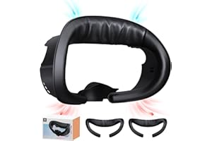 UPOK 3-in-1 PU Leather Facial Interface for Meta Quest 3 Christmas, Bigger FOV Frame, Thicked Face Pad Widly Cushion Enhance Comfort | Immersive Nose Light Blocker, Vent Grills Reduce Lenses Foggy