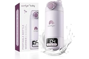 comfyer BW02 Portable Baby Bottle Warmer Pro, 2-in-1 Built-in Sterilizer, 120W Fast Heating, Dual Modes for Breast Milk & Wat