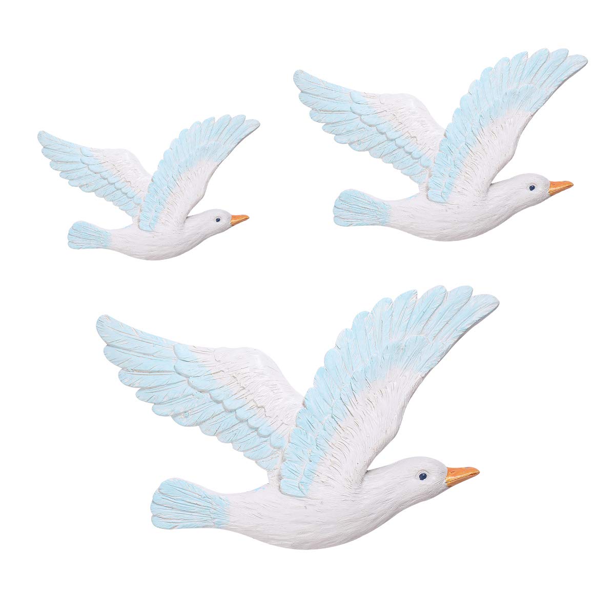 VOSAREA Resin Wall Hanging Seagull Decoration 3pcs Seagulls Ornaments Seabirds Nautical Decor for Home Wall Hanging