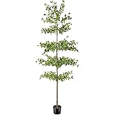FEELEAD Faux Black Olive Tree 7ft – Artificial Shady Lady Tree with Realistic Leaves & Natural Branches, 7 Feet Tall Fake Olive Tree for Indoor Home & Office Decor