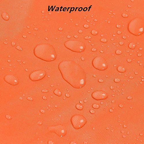 Winis 85"x85" Waterproof Tarps Picnic Blanket Mat Camping Moisture Barrier Outdoor Mutifunctional Tent Tarp Footprint Ground Sheet Mat with Drawstring Carrying Bag(Orange) - Thumbnail 2