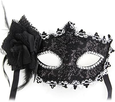 Fittek Mascara Antifaz Veneciana Disfraz Para Halloween Fiesta Negro Juguete Amazon Es Juguetes Y Juegos