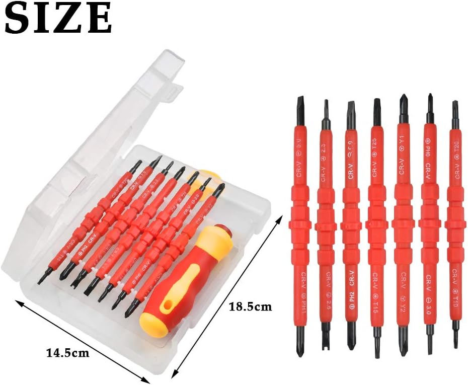 FOROREH Screwdriver, Insulated Screwdriver Set 7tlg Chrome Vanadium Steel Screwdriver Set including Soft Handle - Image 3