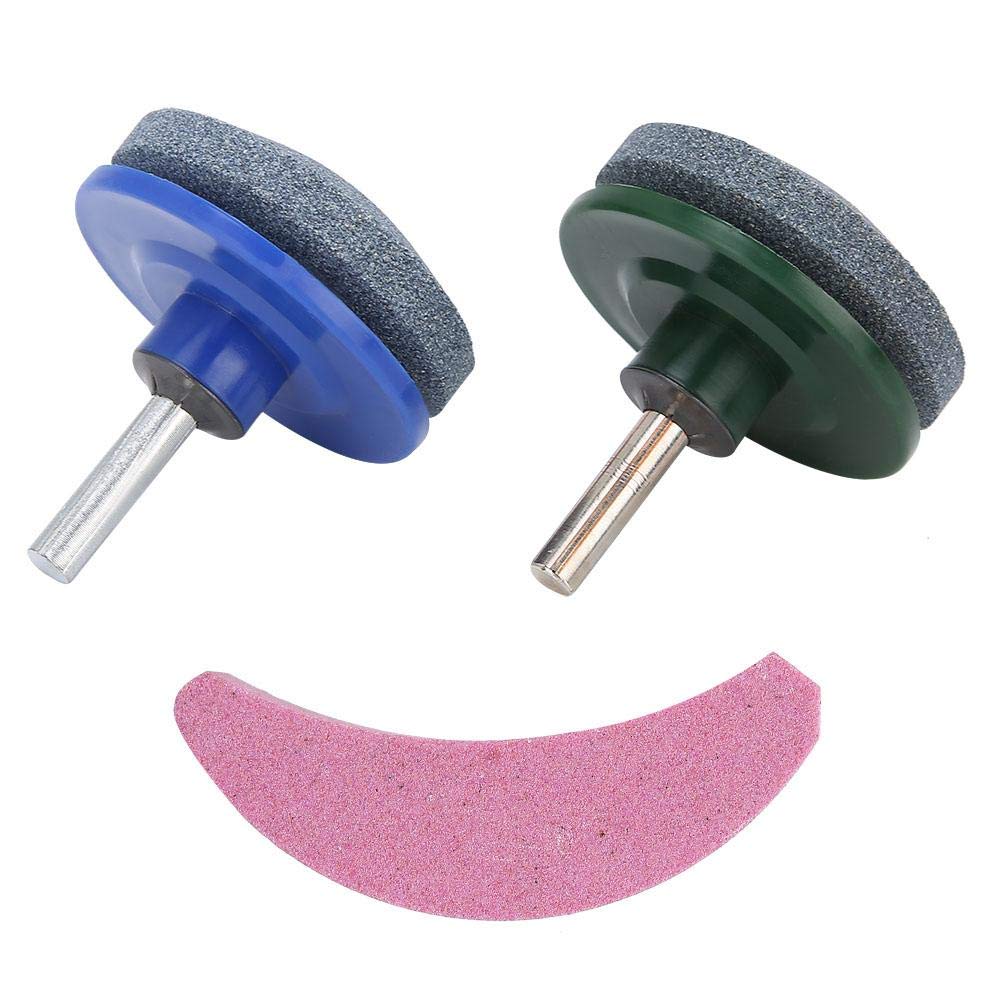Mower Blade Sharpener,3Pcs/Set Universal Lawn Mower Trimmer Blade Sharpener Grinding Sharpening Stone Tool Garden Accessory