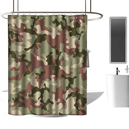 Amazon Com Hinxinv Camo Shower Curtains Transparent Illustrated