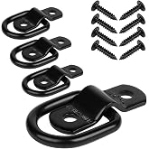 JCHL D Rings Tie Down Anchors Hooks for Trailer Truck Bed Bracket Enclosed Points Pickup Camper Surface Mount D-Ring Heavy Duty 1/4" 2400 Pound Capacity (4-Pack)