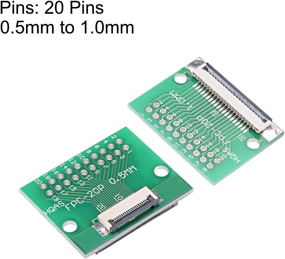 sourcing map FFC FPC 20 Pin 0.5mm 1mm Pitch to DIP 2.0mm PCB Converter Board Couple Extend Adapter - Image 3