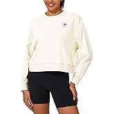 Stelle Cropped Sweatshirt for Women Crewneck Pullover Tops Oversized Long Sleeve Lightweight Casual Cotton Sweat Shirts