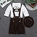YiZYiF Oktoberfest Costume Traditional German Boy Uniform Suspender Shorts with Shirt and Hat Outfits Clothes Set White&Brown 5-6