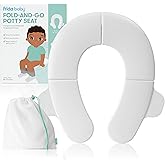 Frida Fold-and-Go Portable Potty Seat for Toilet, Toddlers, Free Bag | Foldable Travel Potty Seat Fits Round & Oval Toilets, 