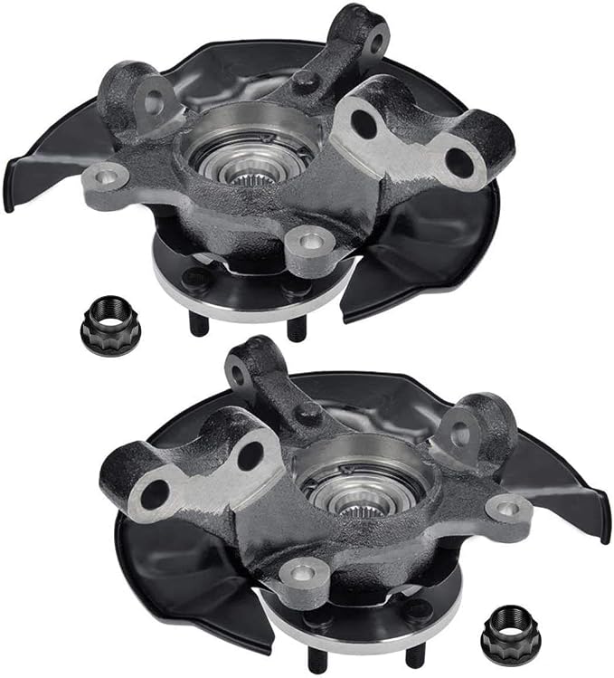 AutoShack KN798386PR Pair Of 2 Front Driver And Passenger Side Loaded Steering Knuckles 5 Lugs 