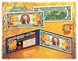 2016 Chinese New Year Lucky Money YEAR OF MONKEY Gold Hologram $2 BILL in Folio