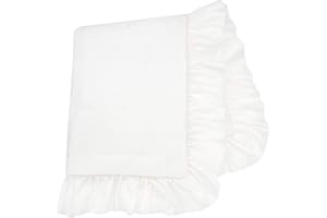 Lambs & Ivy Signature White Cotton Sateen Ruffle Baby/Toddler Quilt