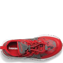 Saucony Boy's Voxel 9000 Sneaker, Grey/red, 025