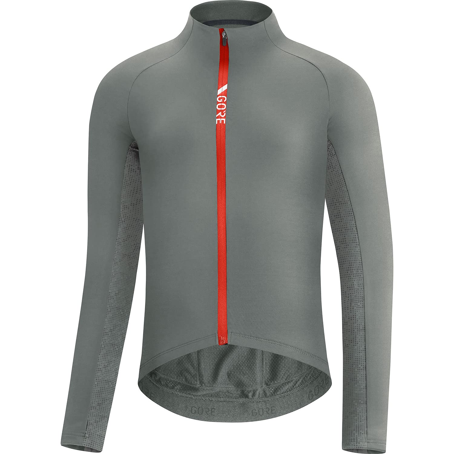 GORE WEAR Men's Thermo Cycling Jersey, C5, M, Lab Gray/Fireball