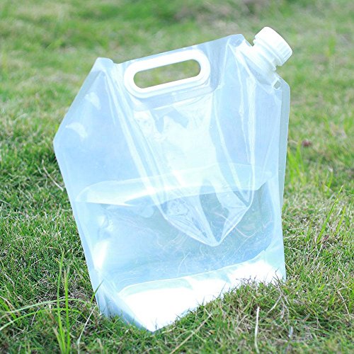 LE 3-Pack Collapsible BPA Free Water Container - Foldable Plastic Water Bag Carrier, Portable Water Storage Tank for Camping, Outdoor, Hiking,(blue&white&yellow)