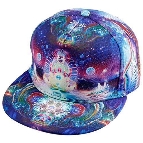 Samtree Unisex Snapback Hats,Adjustable Printed Hip Hop Flat Bill Baseball Cap (04-Buddha Statues)