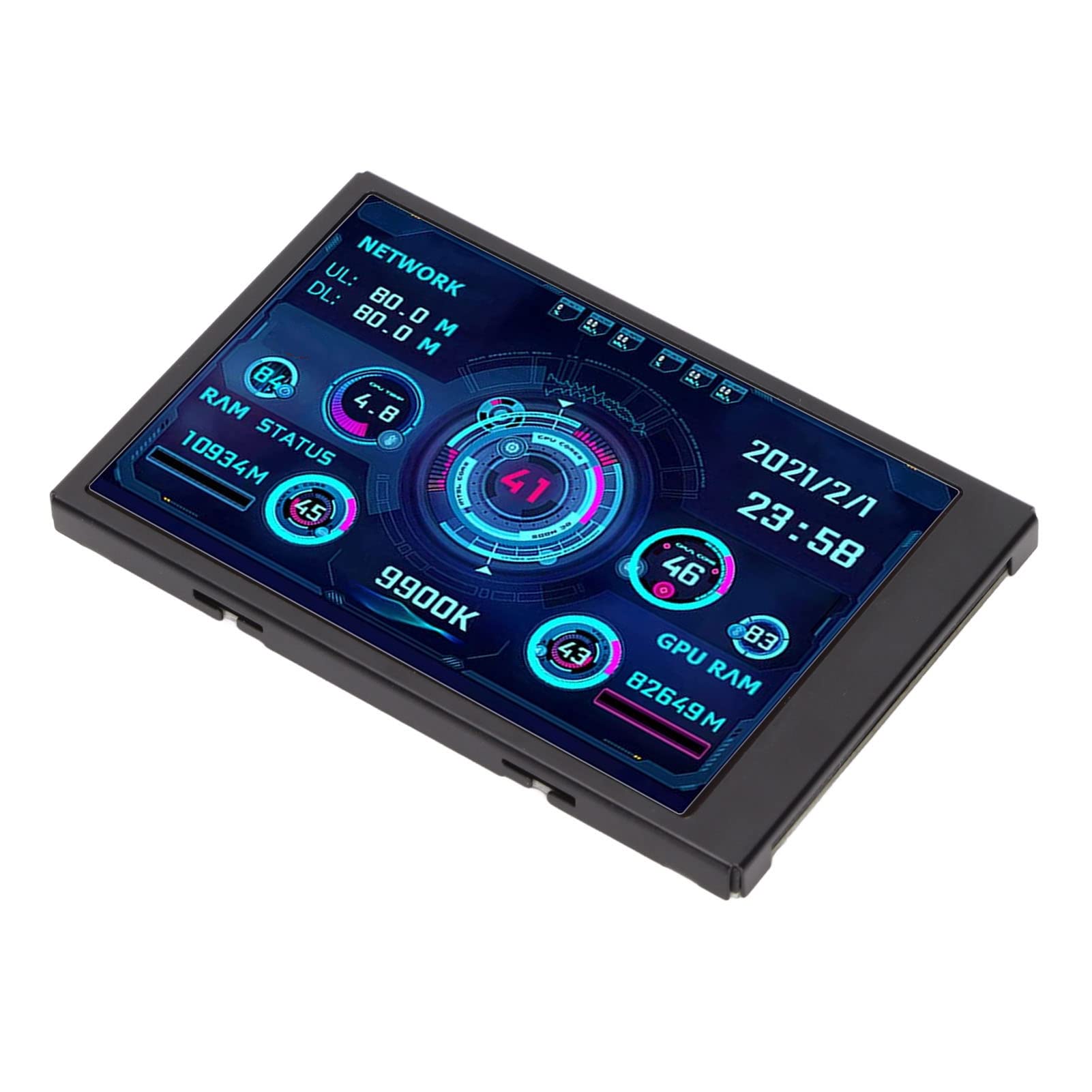 3.5in IPS USB Mini Screen, PC Temperature Display AIDA64 PC CPU RAM Data Monitor, PC Sensor Panel Display Temperature Monitor Computer Temp Monitor for Windows System