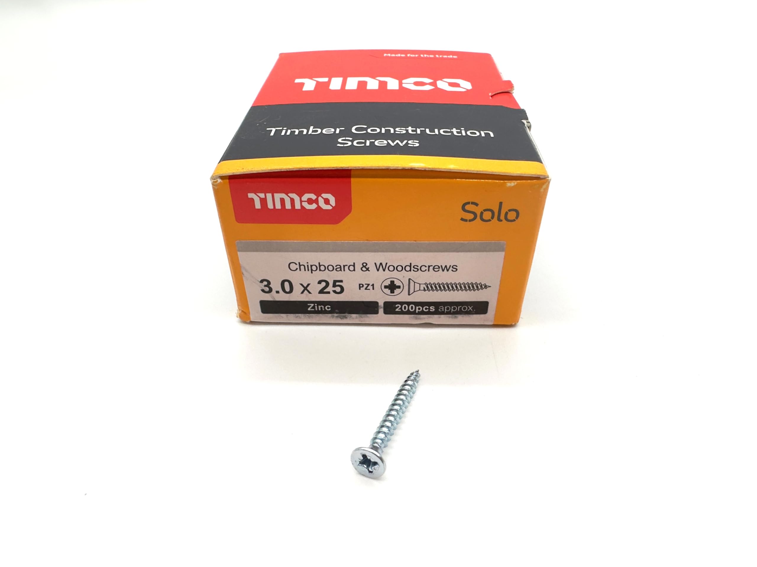 200 Pcs Silver Wood Screws Double Countersunk General Purpose (3mm x 25mm)