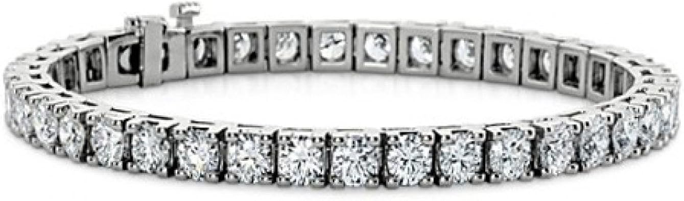 Madina Jewelry 3.00 ct Ladies Round Cut Diamond Tennis Bracelet in 14 kt White Gold