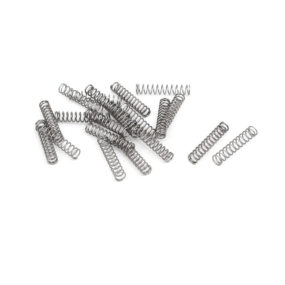 sourcingmap Compression Spring,304 Stainless Steel,3mm OD,0.3mm Wire Size,15mm Free Length,Silver Tone,20Pcs