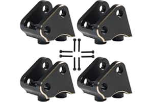 COOWOO Brass RC Link Mounts Upgrade Parts (Set of 4) - Precision CNC Machined for Enhanced Stability and Durability, Black
