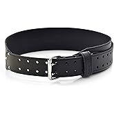 Style n Craft 3" Wide Tapered Full-Grain Leather Work Belt, Durable and Rugged Belt, Black (75437)