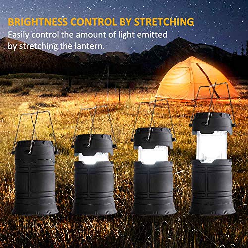Camping Lantern LED, Camping Lights and Lanterns 2 Pack, Solar Lantern Rechargeable Battery Operated for Camp, Camping Lamp IPX4 Water Resistant, Emergency Light for Hurricane