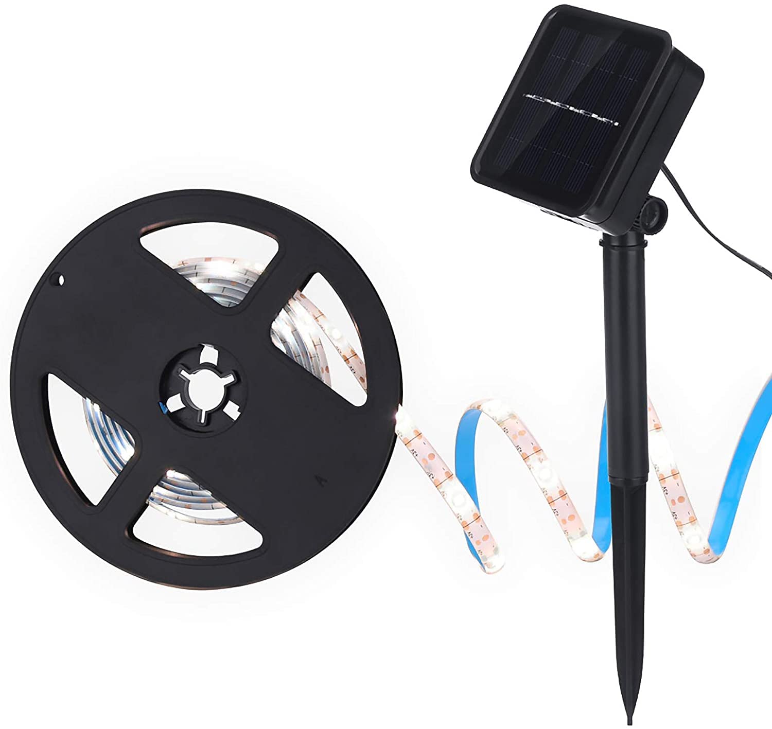 Houkiper 3M 90LED Solar Powered LED Strip Light Flexible String Lighting Waterproof Xmas Party (Cool White)