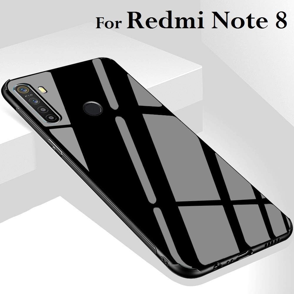 Designerz Hub® Xiaomi Redmi Note 8 Luxurious Toughened Glass Back Case with Shockproof TPU Bumper Back Case Cover Designed forr Xiaomi Redmi Note 8
