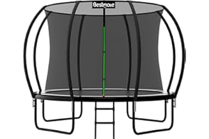 Bestmate 8FT 10FT 12FT 14FT Outdoor Trampoline for Kids Adults, ASTM Approved Backyard Large Trampolines with Safety Net and 