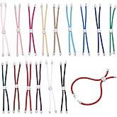 HOBBIESAY 16Pcs Adjustable Slider Bracelets Nylon Cord Bracelets Twisted Cord Braided Bracelet with Brass Findings Tree of Life Semi Finished Bracelet for DIY Women Jewelry Making Findings