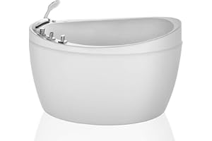 Empava 48 Inch Acrylic Luxury Freestanding Air Jets Bathtub Soaking Massage SPA Tub, Made in USA