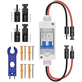 Solar Panel Disconnect Switch, CGELE 40 Amp DC 500V Breaker Box PV Disconnect Switch Miniature Circuit Breaker with IP65 Waterproof Box
