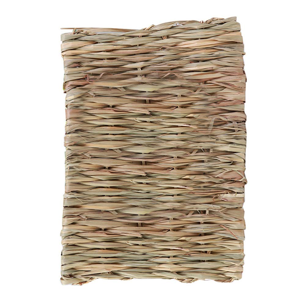 Balacoo Hamster Grass Mat Natural Straw Grass Mat Woven Bed Mat Rabbit Bunny Bedding Nest Chew Toy Bed Play Toy for Guinea Pig Parrot Small Animal