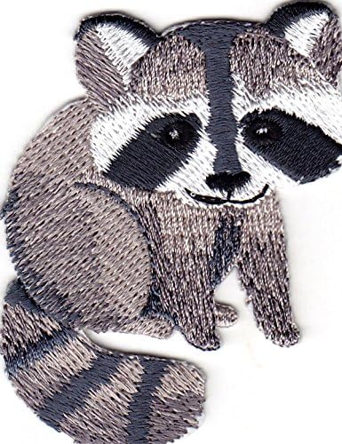 RACCOON BABY - FOREST ANIMAL - ZOO - IRON ON EMBROIDERED PATCH - WILD ANIMALS