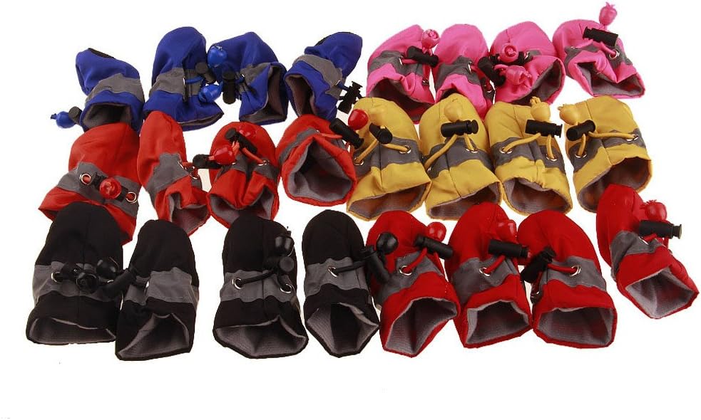 Glumes Pet Boots Dog Boots 2018 New Waterproof Pet Dog Puppy Rain Snow Boots Shoes Booties Wave Point Anti-Slip for Various Size Dogs Labrador Husky Paw Protectors Shoes