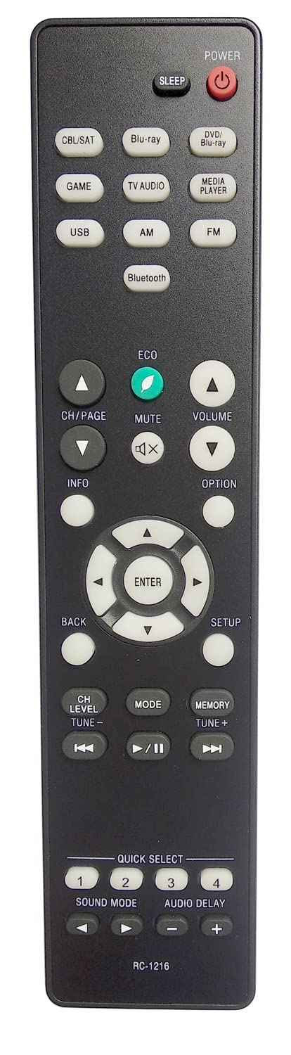 RC-1216 Universal Remote Control Compatible for DENON RC1216 AVR-S530BT AVRS530BT AVR-X540BT AVRX540BT AVR-S540BT AVRS540BT AVR-X550BT AVRX550BT Remote Control