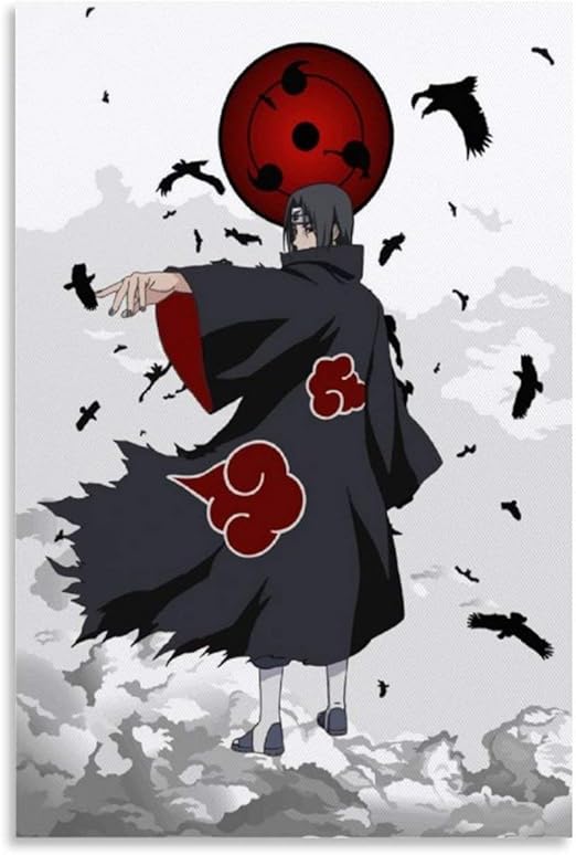 Amazon.com: Jianshen Itachi Akatsuki Anime Naruto Canvas Art Poster and