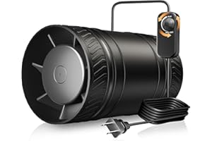 ONVEAN 4 Inch Inline Duct Fan with Speed Controller, Upgraded Inline Fans High-Efficiency Exhaust Duct Fan, Low Noise HVAC Ventilation in Basement Bathroom Workshop Attic Grow Tent