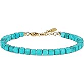 GAVU Crystal Bracelet for Women, Women's Beaded Bracelet, 5mm Onyx/Red Carnelian/Turquoise