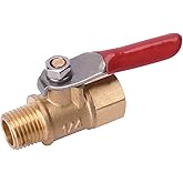 WYNNsky 1/4 Heavy Duty Brass Ball Valve Shut Off Switch, 1/4 Inch Male and Female NPT Thread Pipe Fitting