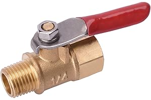 WYNNsky 1/4 Heavy Duty Brass Ball Valve Shut Off Switch, 1/4 Inch Male and Female NPT Thread Pipe Fitting