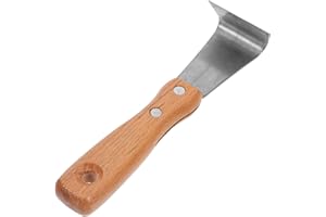 Alasum Stainless Steel Draw Knife Debarking Tool with Wooden Handle, Garden Bark Spud for Fruit Tree Bark