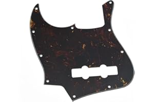 KAISH Lefty 4 String J Bass Style Pickguard Left Handed Bass Pick Guard Scrach Plate for Jazz J Bass Dark Tortoise