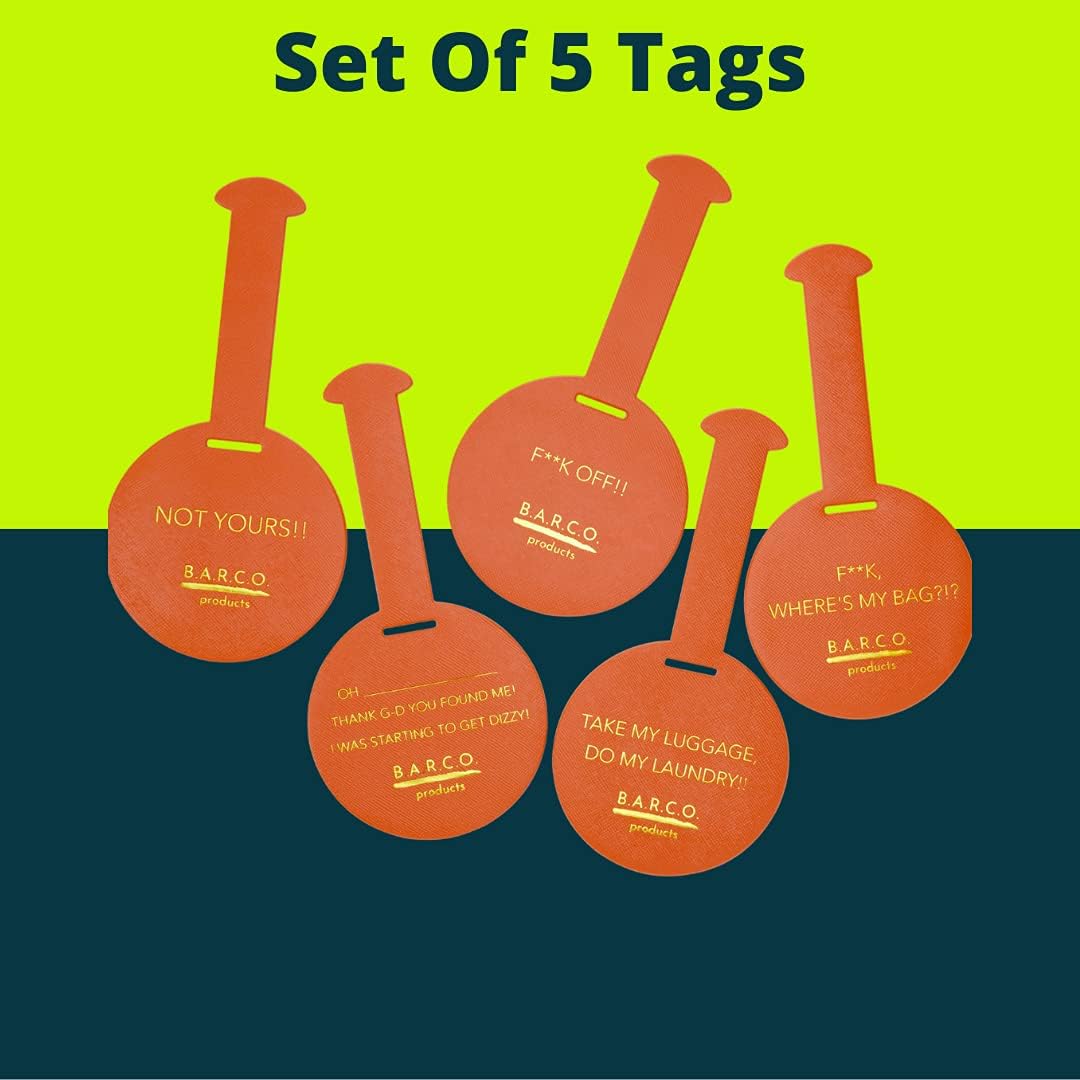 Bright Neon Luggage Tags for Travel, Easily Seen Luggage Identifiers for Suitcases, Spot Your Bags Easily with Our Tags 5 Pack: Office Products